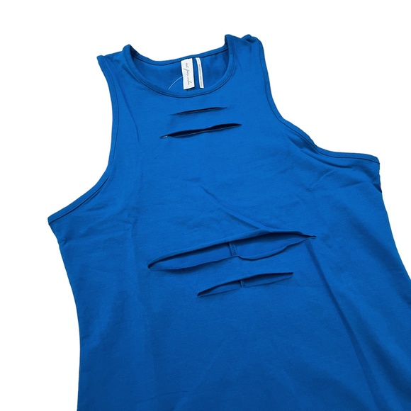 Urban Outfitters Slashed Mini Dress Blue Large - Picture 6 of 12